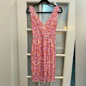 Fresh Produce Sleeveless Aztec Boho Southwestern Print Faux Wrap Dress Size XS